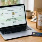 Kratom Online Scams: Domain Safety Guide | WhatIsKratom 1 Modern laptop displaying secure checkout with payment card and sealed botanical pouch (AI Generated Image)